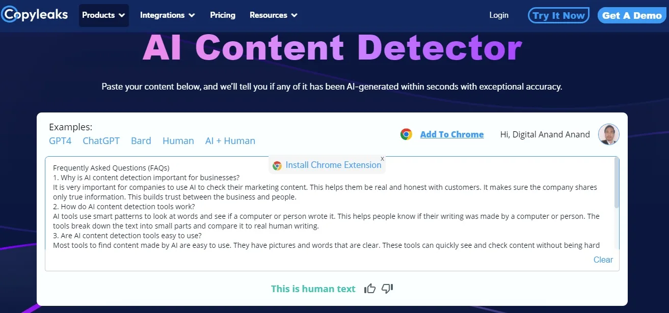 AI content detection tools 